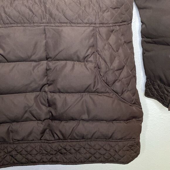 Kenneth Cole Reaction Brown Quilted Down Filled Jacket Parka Coat Size Small - Picture 11 of 13